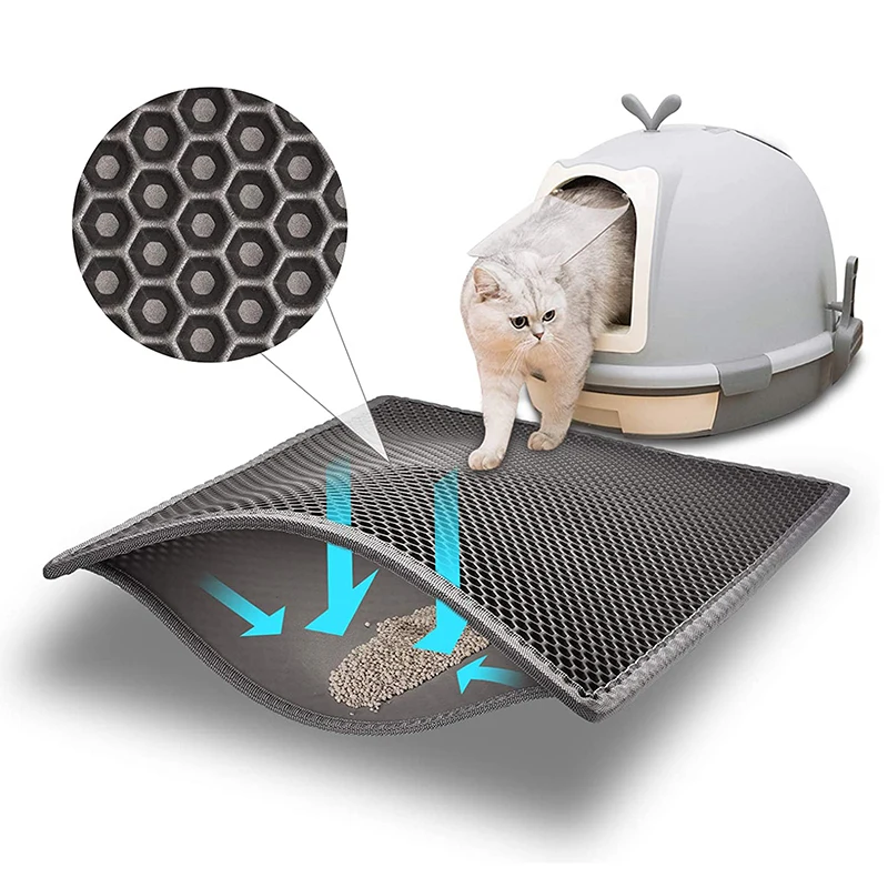 Waterproof Pet Cat Litter Mat Double Layer Pet Litter Box Non-slip Sand Cat Pad Clean Pad Cat Products Tapis Chat Gamelle