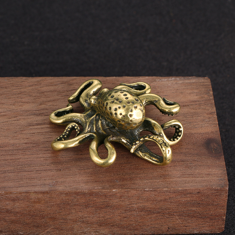 Creative And Interesting Solid Pure Copper Octopus Ornaments Tea Pet Desktop Handle Crafts Collection