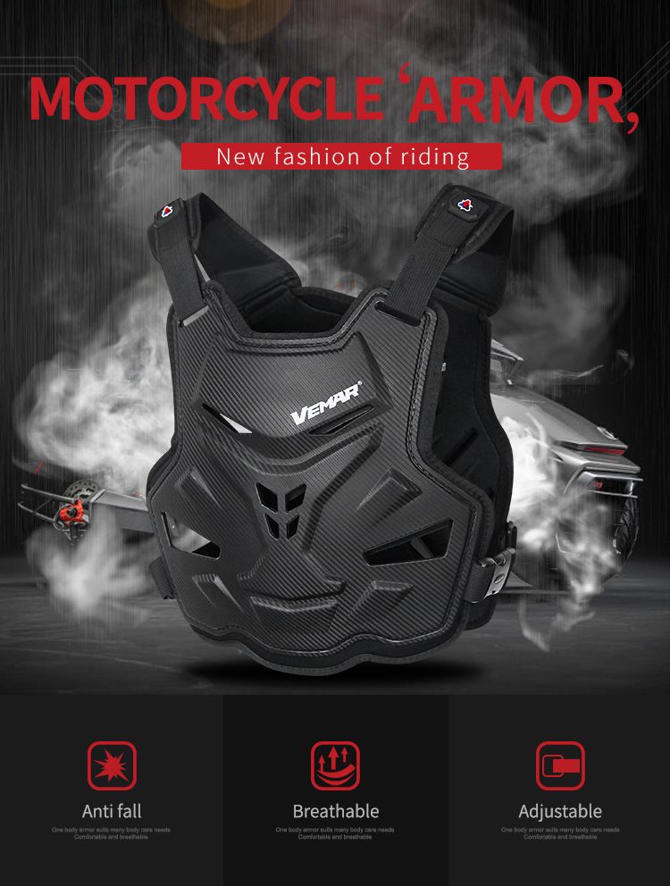 Vemar Off-road Motorcycle Body Armor Clothing Riding Racing Anti-Fall Motocross Chest Protector Hemp Rope Pattern Armor Men