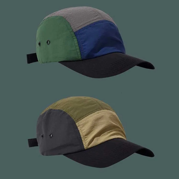 American Retro Quick-drying Baseball Cap Mens Summer Thin Outdoor Street Five-panel Hat Hip-hop Splicing Baseball Cap Gorro 240621
