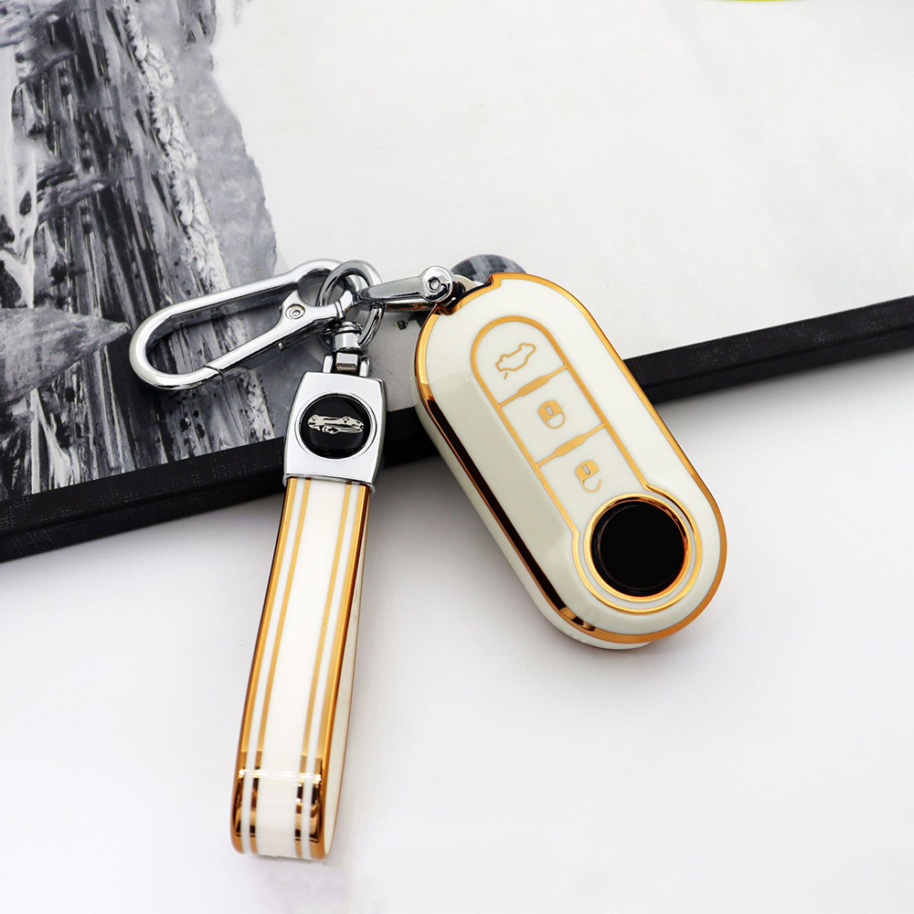 TPU Remote Car Key Cover Key Case for Fiat Dot Palio Attractive Panda Lancia Musa Grande Punto 500 500L Ducato Keychain