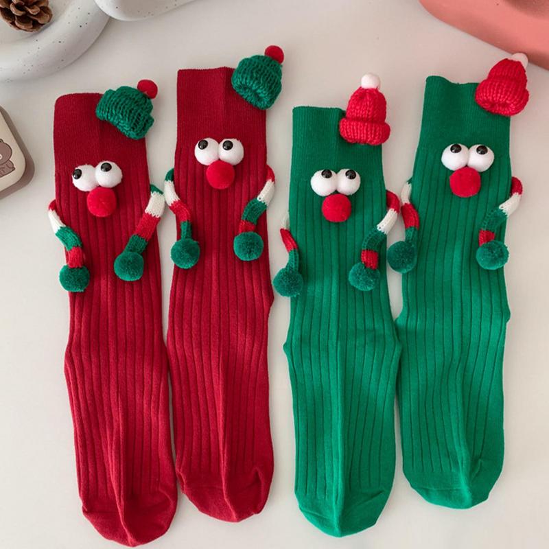 Elastic Socks Hand Holding Hand Socks Magnet Socks Soft Cute Comfortable Holiday Gift Christmas Supplies Gift ddmysmile For Winter Smile