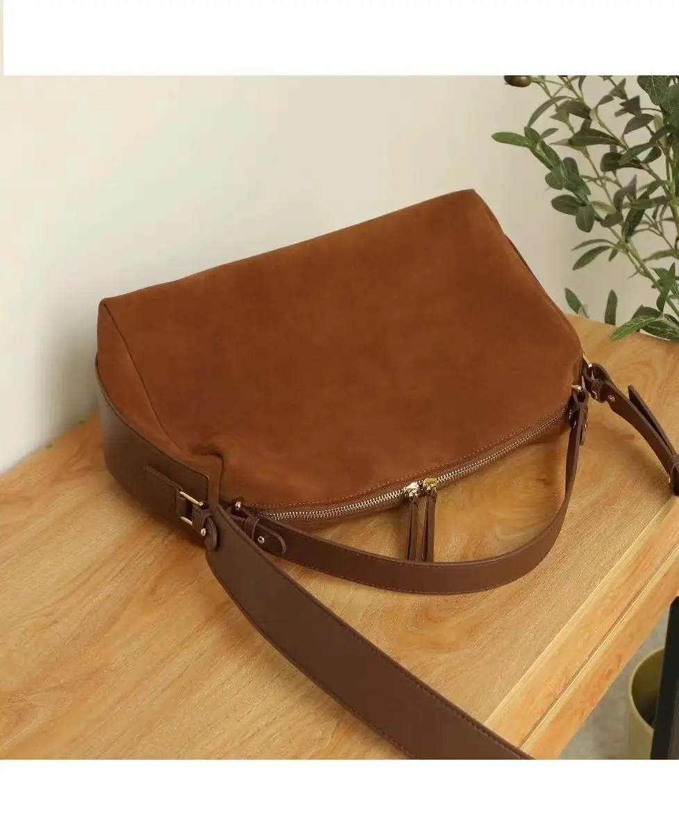 Brand Designer Suede Women's Shoulder Bag Retro Crossbody Bag Pillow Handbag 2023 Winter New Trend