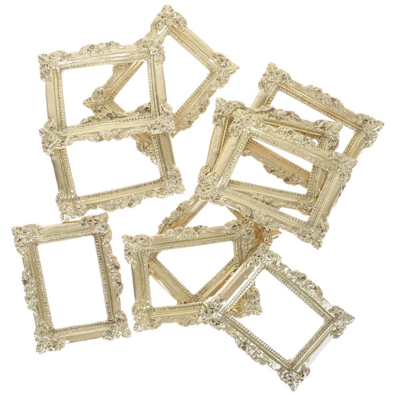 10Pcs Mini DIY Resin Craft Vintage Picture Miniature Frame Accessories Photo Props 4.8x3.6cm H260306