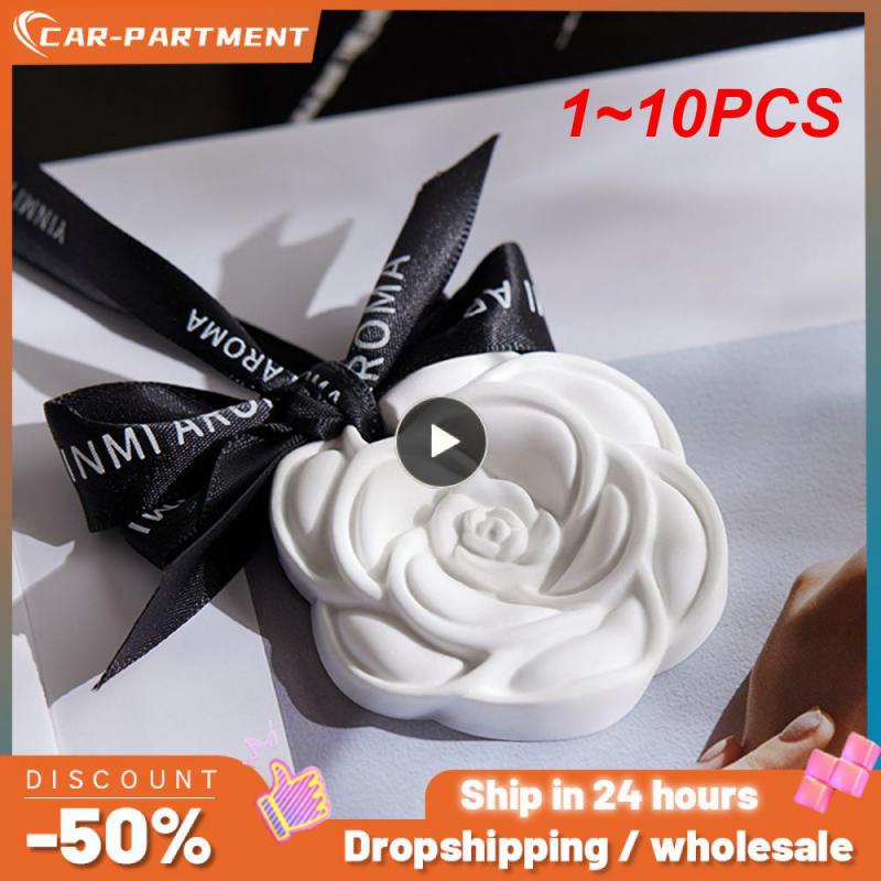 1~10PCS Beautiful White Flower Car Hanging Air Freshener Perfume for Car Styling Fresh Air Purifier Interior Decorations 8d19d 5 ac8a5