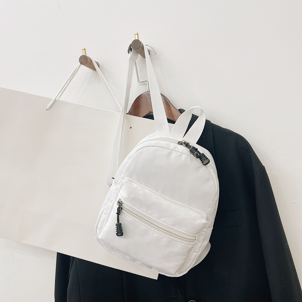 Fashion Solid Color Backpack Women Nylon Knapsack Preppy Style Mini Rucksacks
