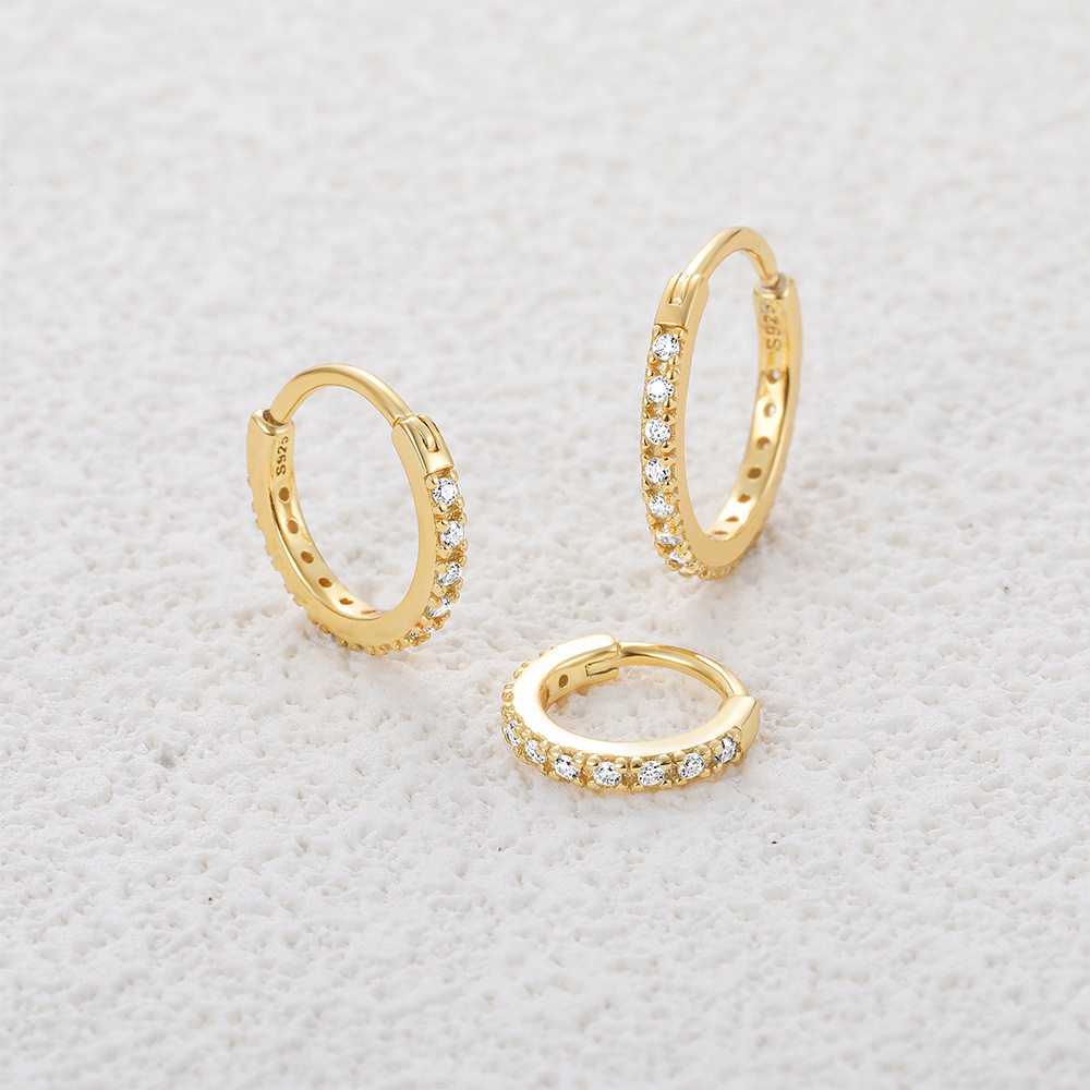 TBCYD Hoops 100% 925 Sterling Silver1.5mm D Color Moissanite Stud Earrings For Women Sparkling Jewelry Gifts With GRA Certified