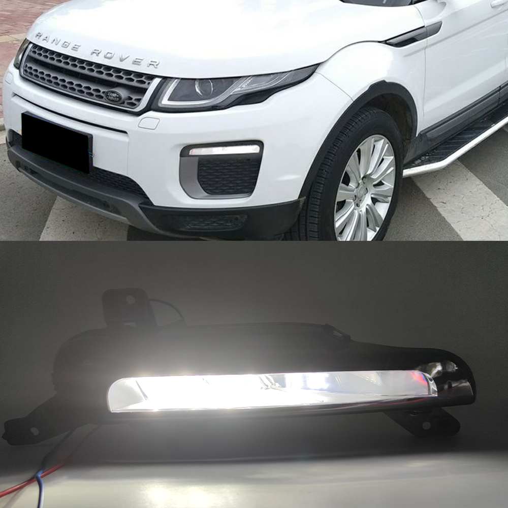 Car Flashing Front Fog lamps Foglight for Land Rover Range Rover Evoque 2015 2016 2017 2018 DRL Daytime Running Light