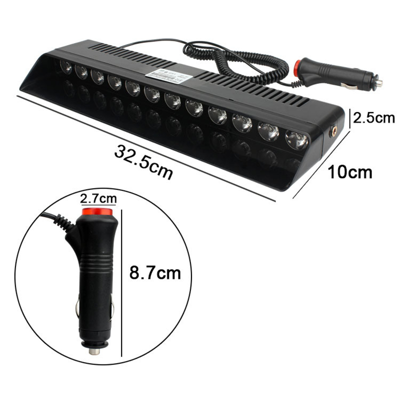 12LED Car Strobe Police Lights Emergency Grill Warning Lamp Fireman Ambulance Flashlight Red/Blue/Yellow/White Signal Lights 12V
