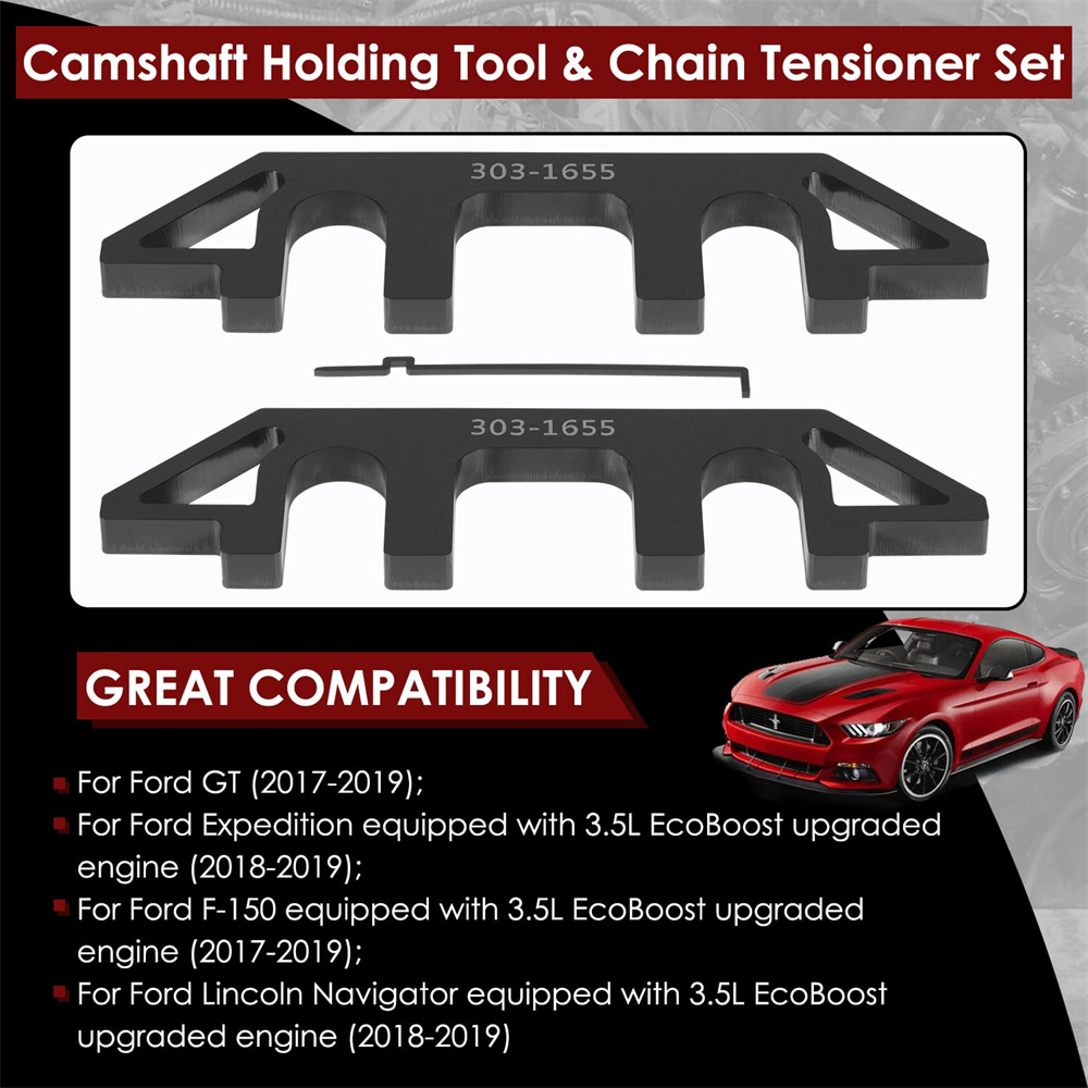 303-1655 Camshaft Holding Alignment Timing Tool and 303-1530 Chain Tensioner Set Fit for Ford 3.5L Upgraded EcoBoost Engine GT