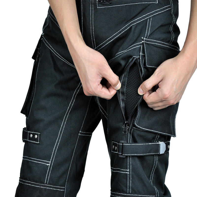 Hot New Motorcycle Riding Anti-fall Oxford Pants Oldtown Cowboy Knight Jeans Reflective Strips Multi-pocket Built-in Protect
