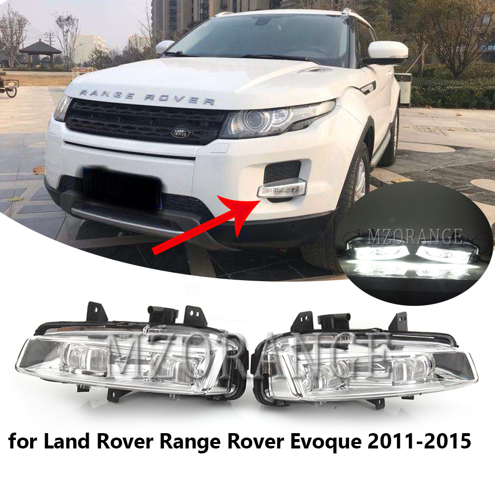 LED Headlights Front Fog Lights for Land Rover Range Rover Evoque 2011 2012 2013-2015 Foglamp DRL Lamp Assembly Car Accessories