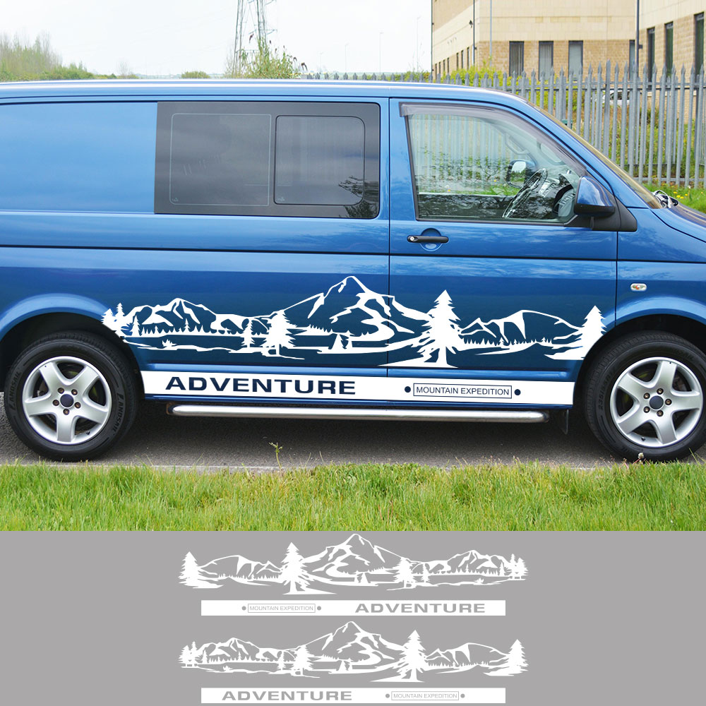 4Pcs/Lot Car Stickers Motorhome Camper Van For Volkswagen VW Transporter T4 T5 T6 Multivan Caravelle DIY Decals Accessories