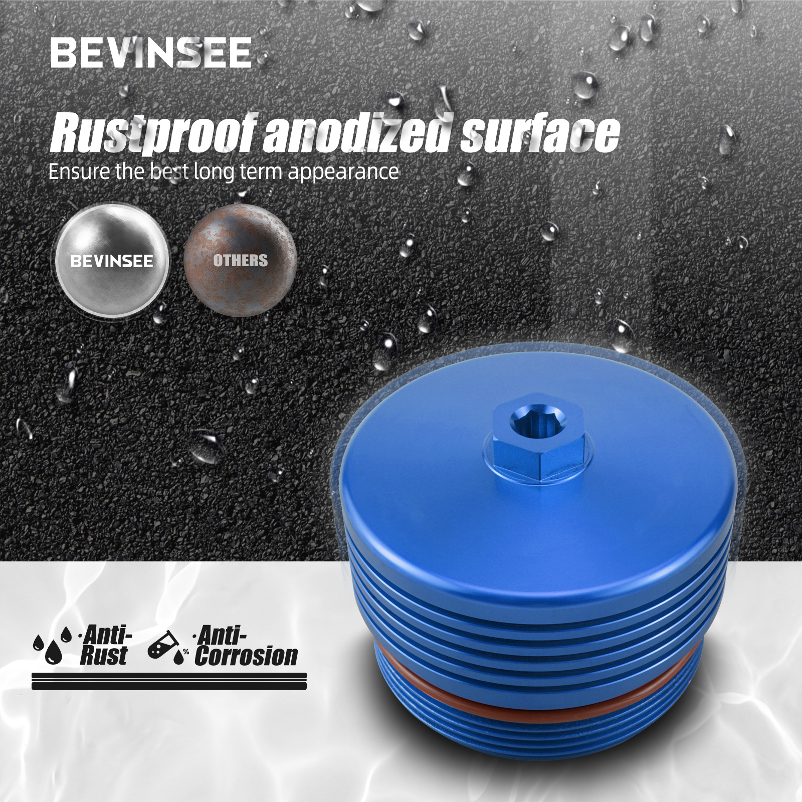 BEVINSEE Oil Filter Cover Filter Housing For BMW E60 E90 E92 F10 E82 E83 E70 335i 135i 535i X3 X5 Z4 N54 N55 Engine 11427525334