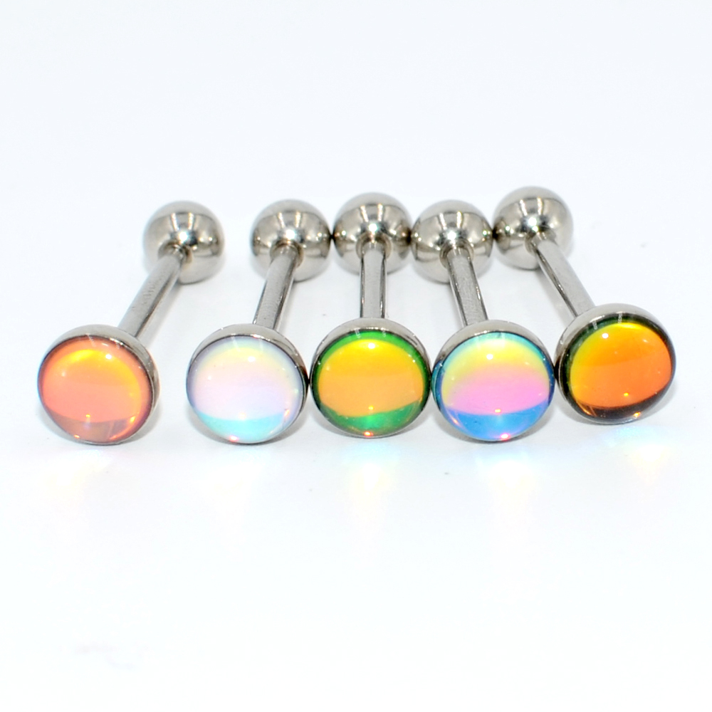 50PCS 316l Surgical Steel Flash Film Bling Bling Tongue Barbell Piercings Wholesale Tongue Barbell Rings Piercing Body Jewelry