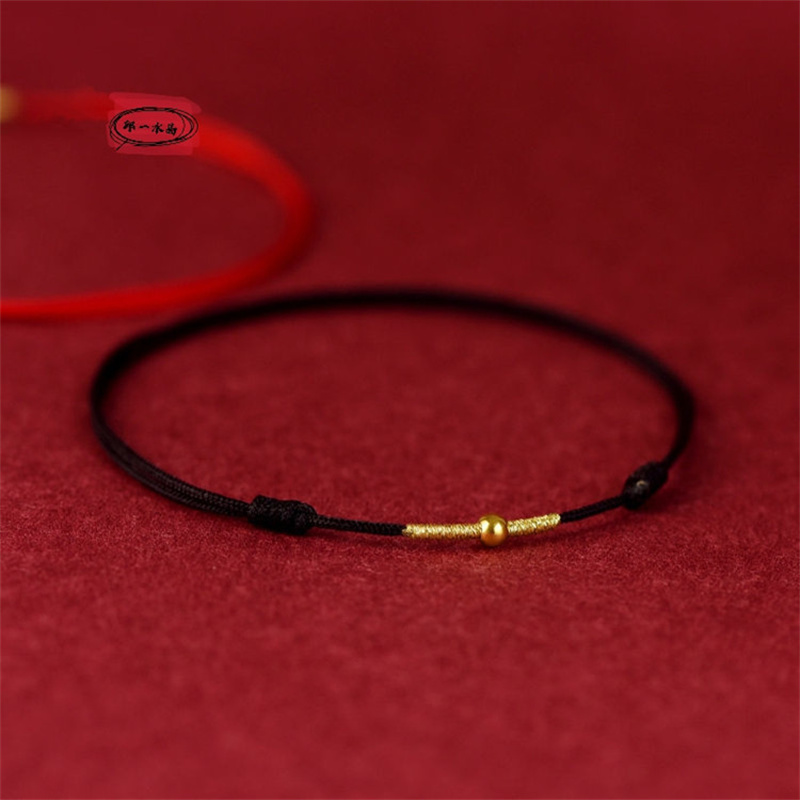 Handmade Golden bead Lucky Bracelets Anklet Red Rope Bangles Bracelet For Women Size Adjustable Drop ship