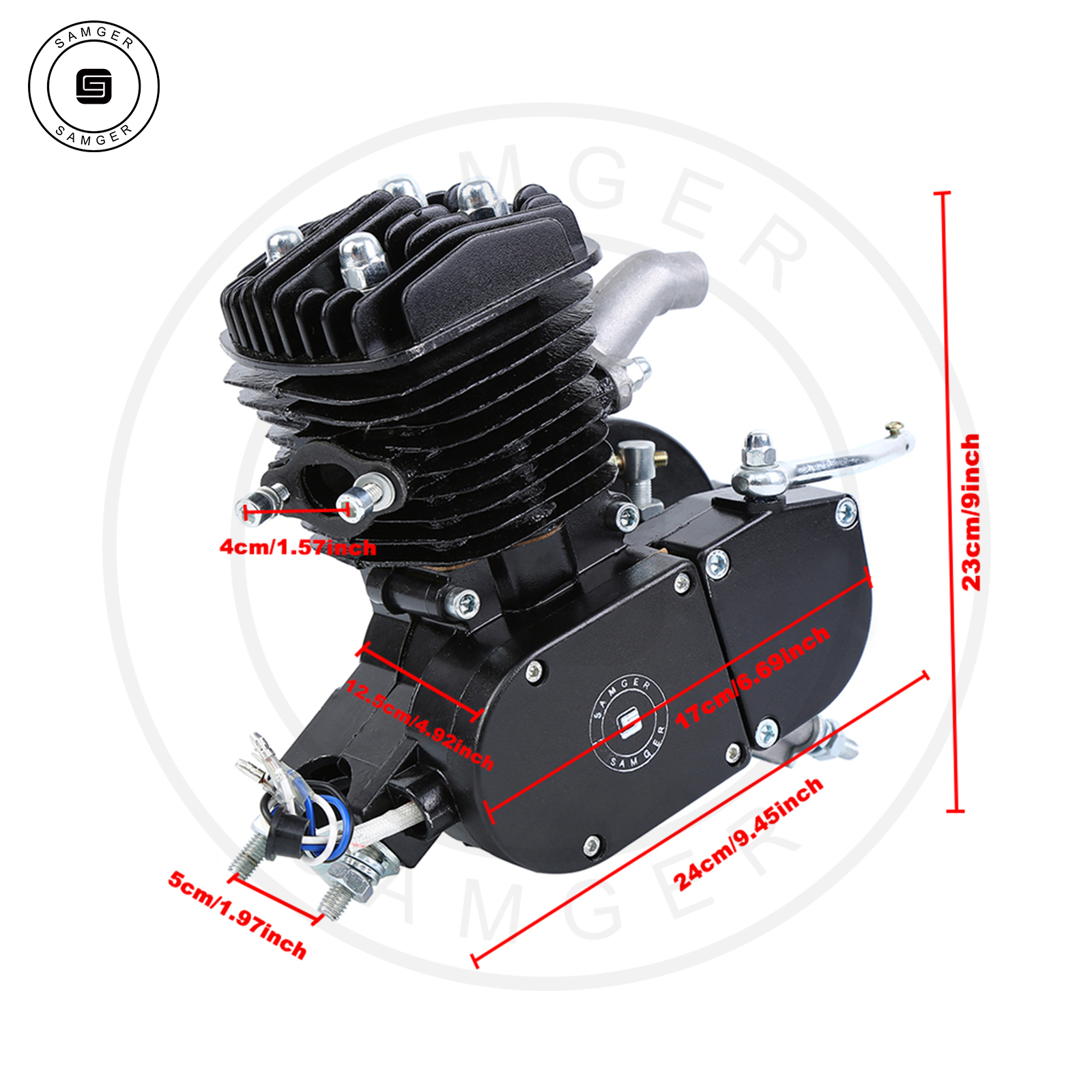 Samger Bicycle Gas Engine Kit 50/80cc 2 Stroke For DIY Electric Bicycle Complete Engine Set Mountain Bike Gas Engine Motor Black