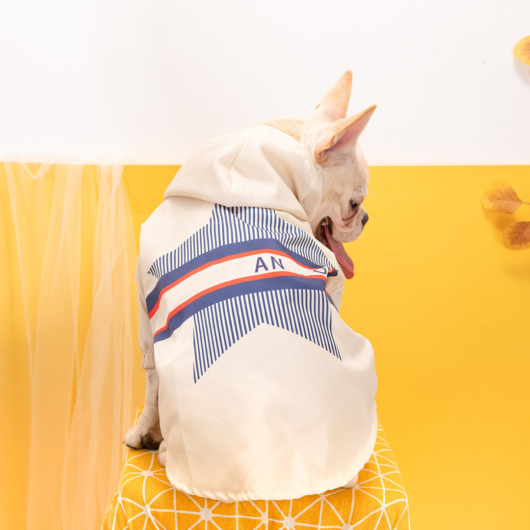 New fashion brand dog pet designer storm sunscreen coat method clothing wholesale