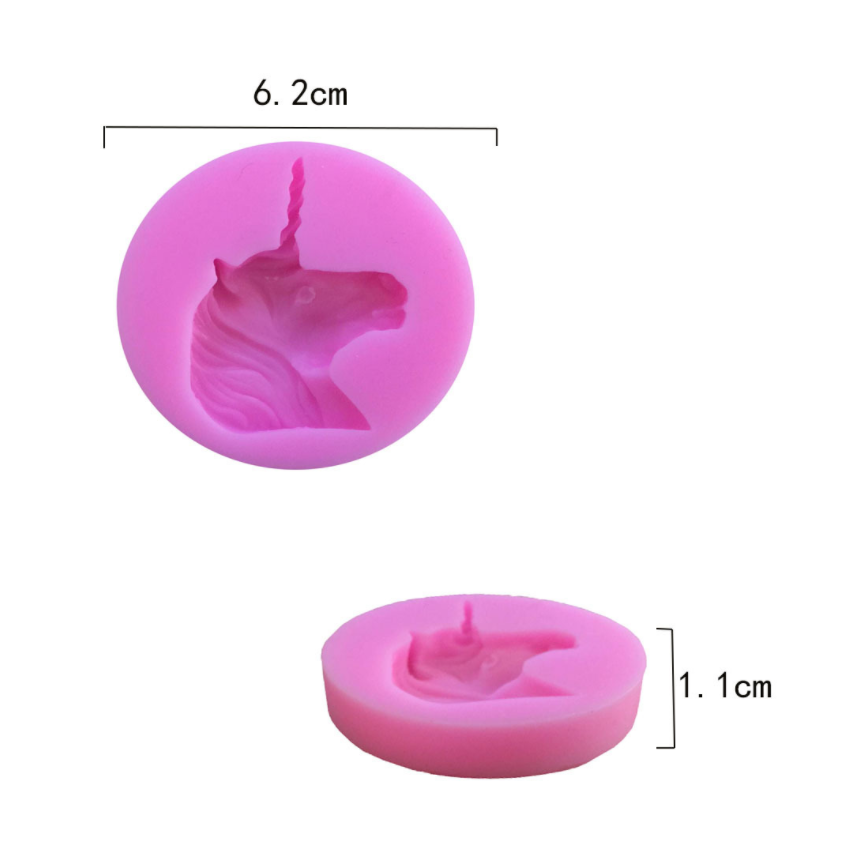 Aouke Unicorn Horse Silica gel Mold Handmade DIY to Make Environmentally Friendly Chocolate Mold Cake Fudge Baked Silica Mold