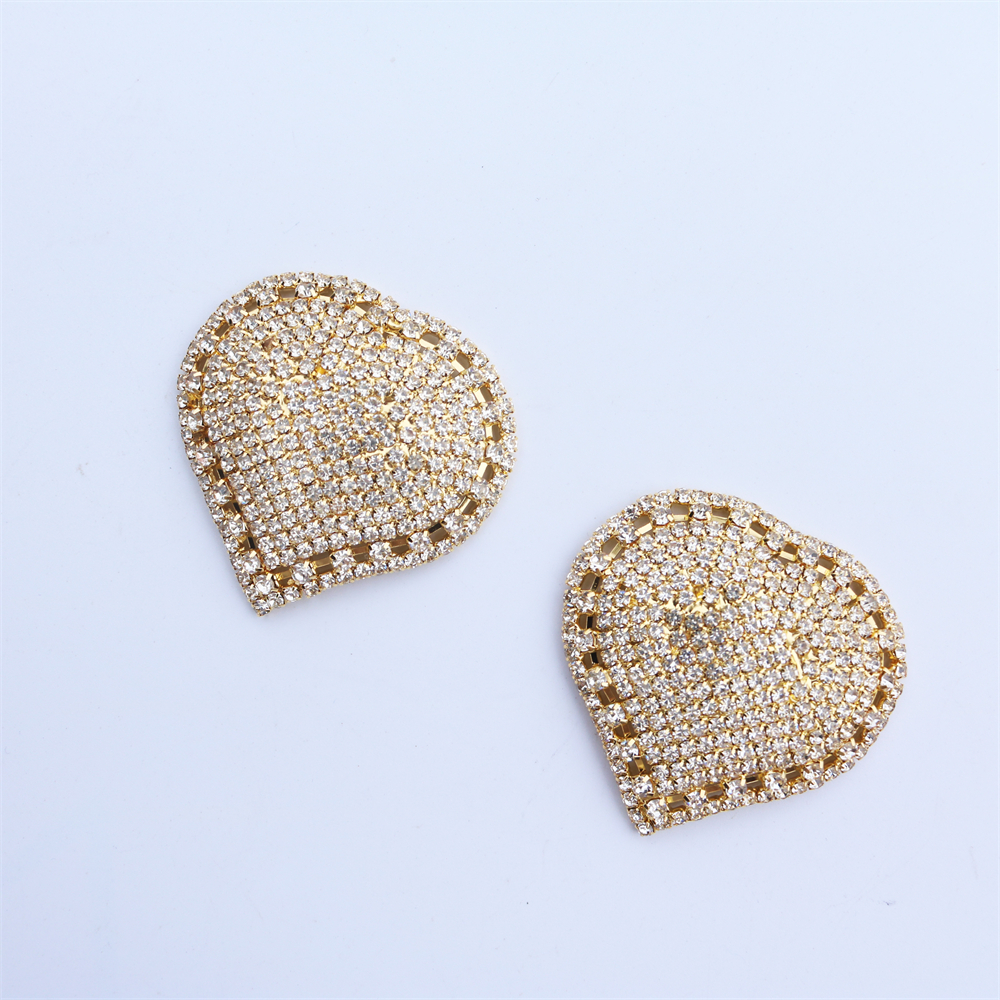 1Pair Shine Heart Rhinestone Nipple Stickers for Women Sexy Cover Bra Crystal Chest Accessories Nightclub Prom Breast Jewelry