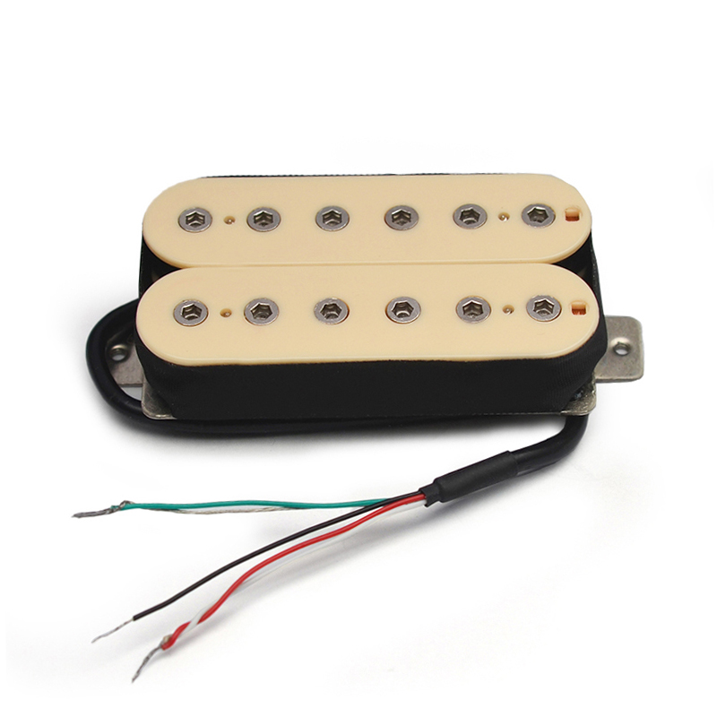 Vintage Alnico 5 Humbucker Pickup Double Coil Electric Guitar Bridge Pickup Black Guitar Parts Warm Sound Ivory