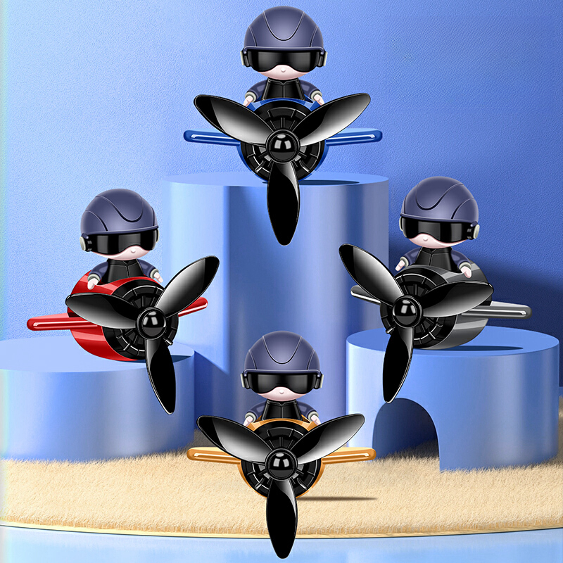Car Styling Small Aircraft Air Vent Fragrance Rotating With AC Wind Car Interiors Decorations ddmysmile Remove Odor Car Air Freshener Smile