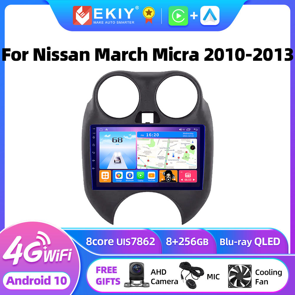 EKIY T7 QLED DSP Android Auto Radio For Nissan March Micra 2010-2013 Stereo Car Multimedia Player No 2din Carplay GPS Navi DVD