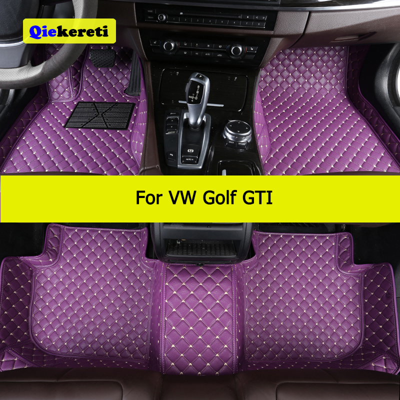 QIEKERETI Custom Car Floor Mats For VW Golf GTI Auto Carpets Foot Coche Accessorie
