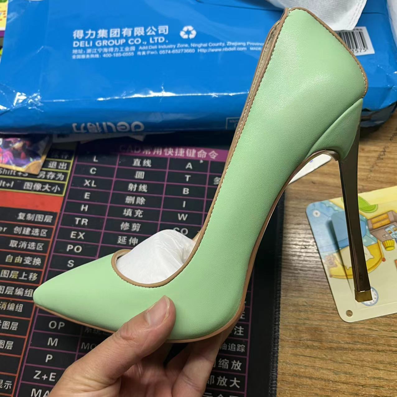 Women's Pointed-Toe Shallow-Mouth Metal Heel Shoes Woman Heels 68