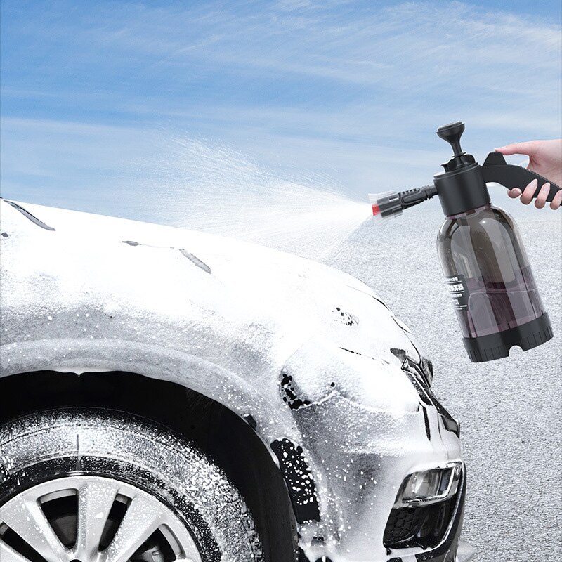 2L Hand Pump Sprayer Snow Foam Gun Nozzle With Pressure Relief Vae Car Wash Spray Bottle Window Cleaning Tools