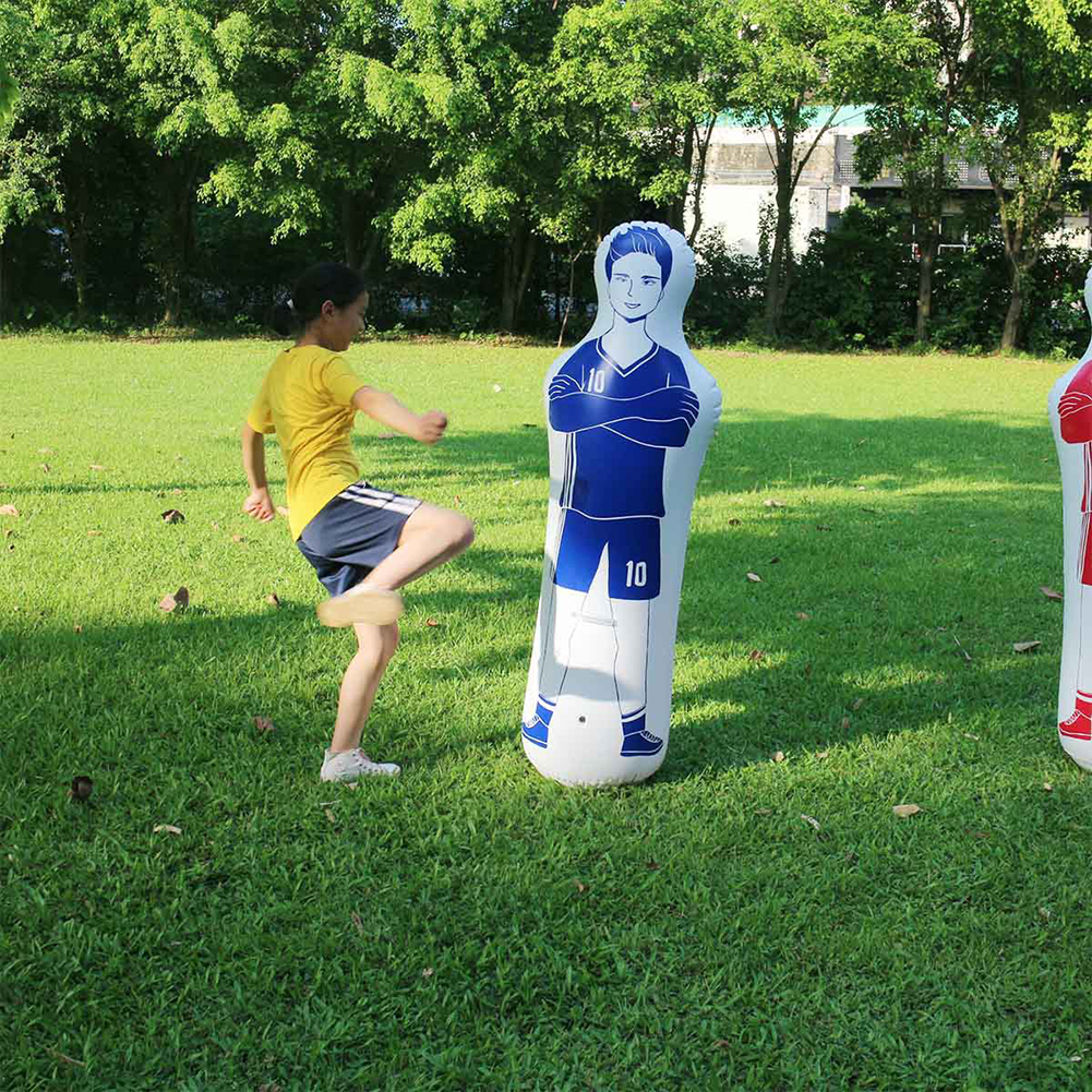 Inflatable Soccer Dummy Goalkeeper Inflatable Punching Bag Standing Boxing Bag for Home Exercise for Children Adults