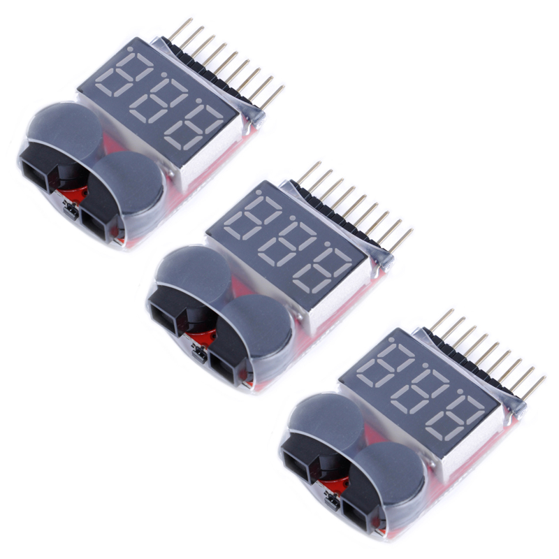 pcs Car RC 3 Cell Checker BB ring Lipo battery low voltage alarm Voltage Indicator volt meter monitor buzzer Alarm 1-8S 2.7-3.8V 2.7-.8V smile