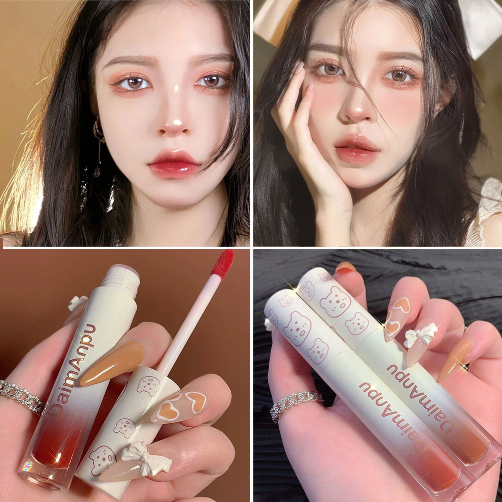 Cute Lipgloss Bulk Moisturizer Lip Plumper Lip Gloss Cosmetics Reduce Lip Line Nutritious Liquid Lipstick Lips Tint Lip Glaze