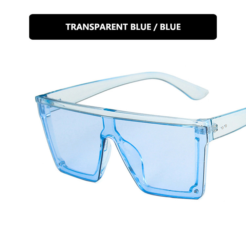 KLASSNUM Oversized Sunglasses Women Big Frame Square Flat Top Gradient Lens Sun Glasses Female Men Vintage Mirror Shades UV400