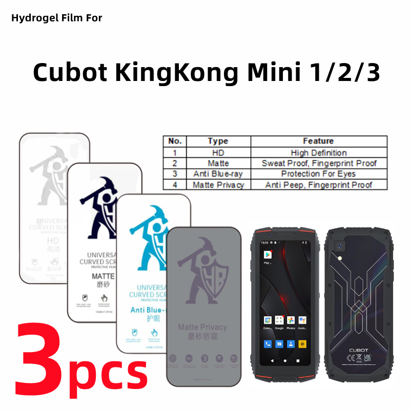 3pcs HD Hydrogel Film For KingKong Mini 3 Matte Screen Protector For KingKong Mini 2/3 Eye Care Blueray Anti Spy Protective Film 1c736