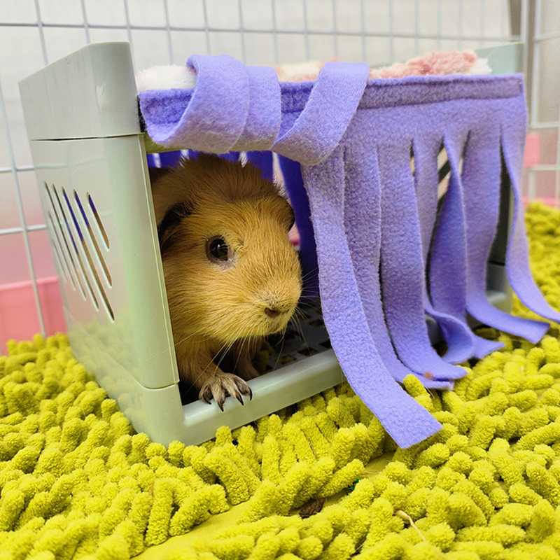 Hide House Bed Tassel Door Curtain Hideout Soft Comfortable Washable Small Animals Cage Accessories For Guinea Pig Nest Mat