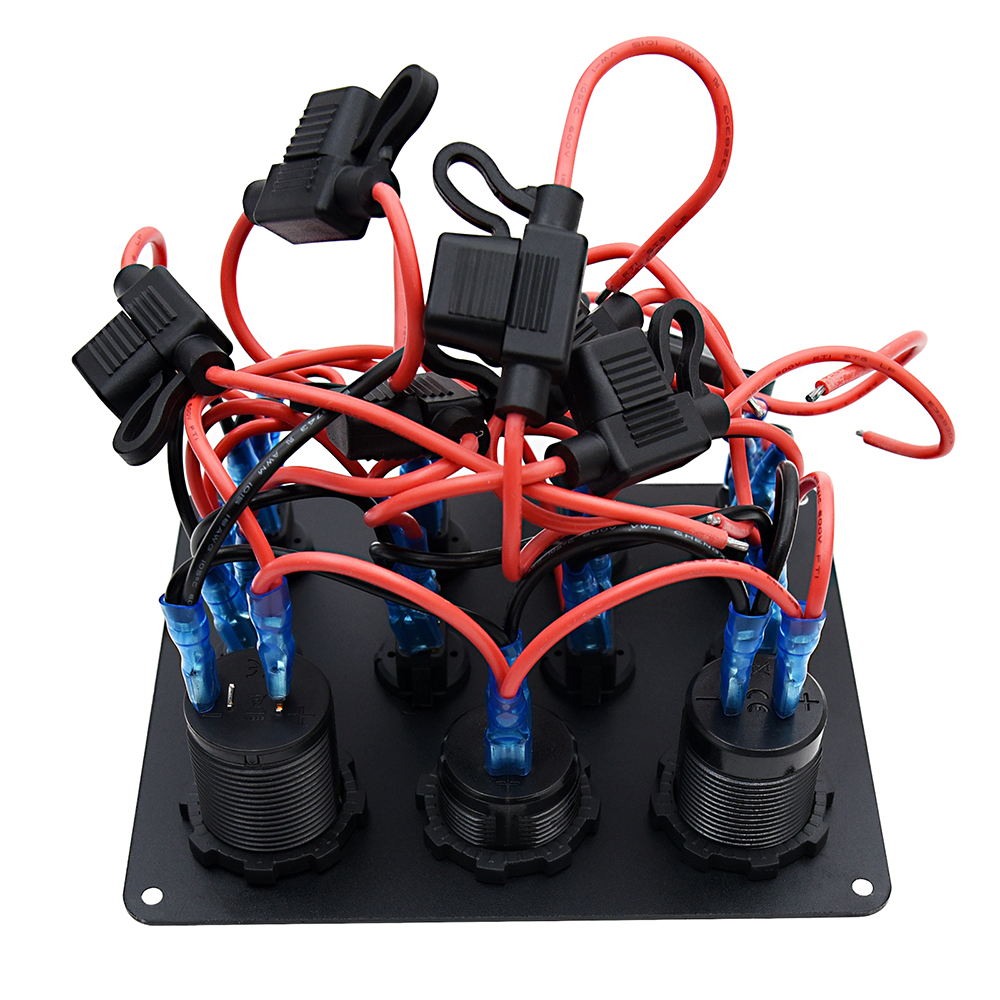 12V 8 Gang Waterproof Circuit Breaker Toggle Switch Panel For Car Boat RV Truck Marine ATV UTV Caravan