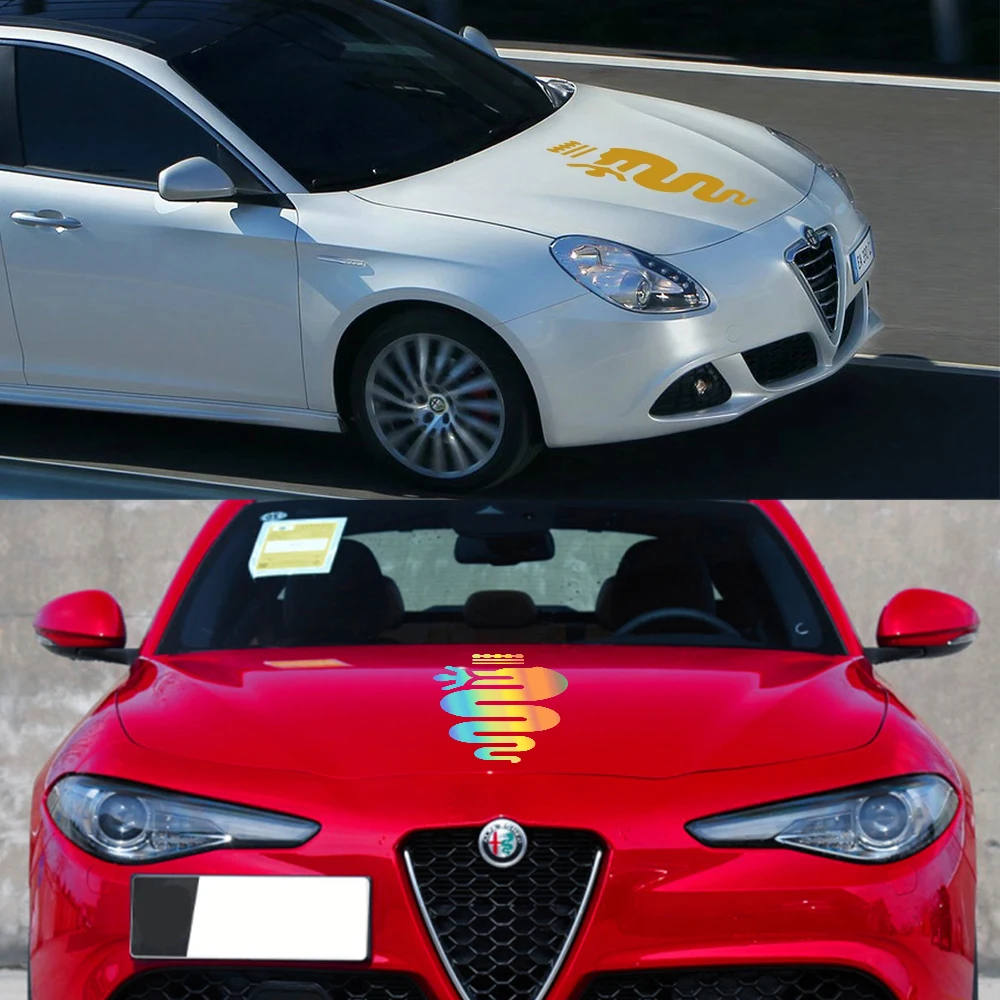 Car Bonnet Hood Cover Stickers Durable DIY Vinyl Decals for Alfa Romeo MiTo Giulia Giulietta 147 156 159 166 Accessori Auto