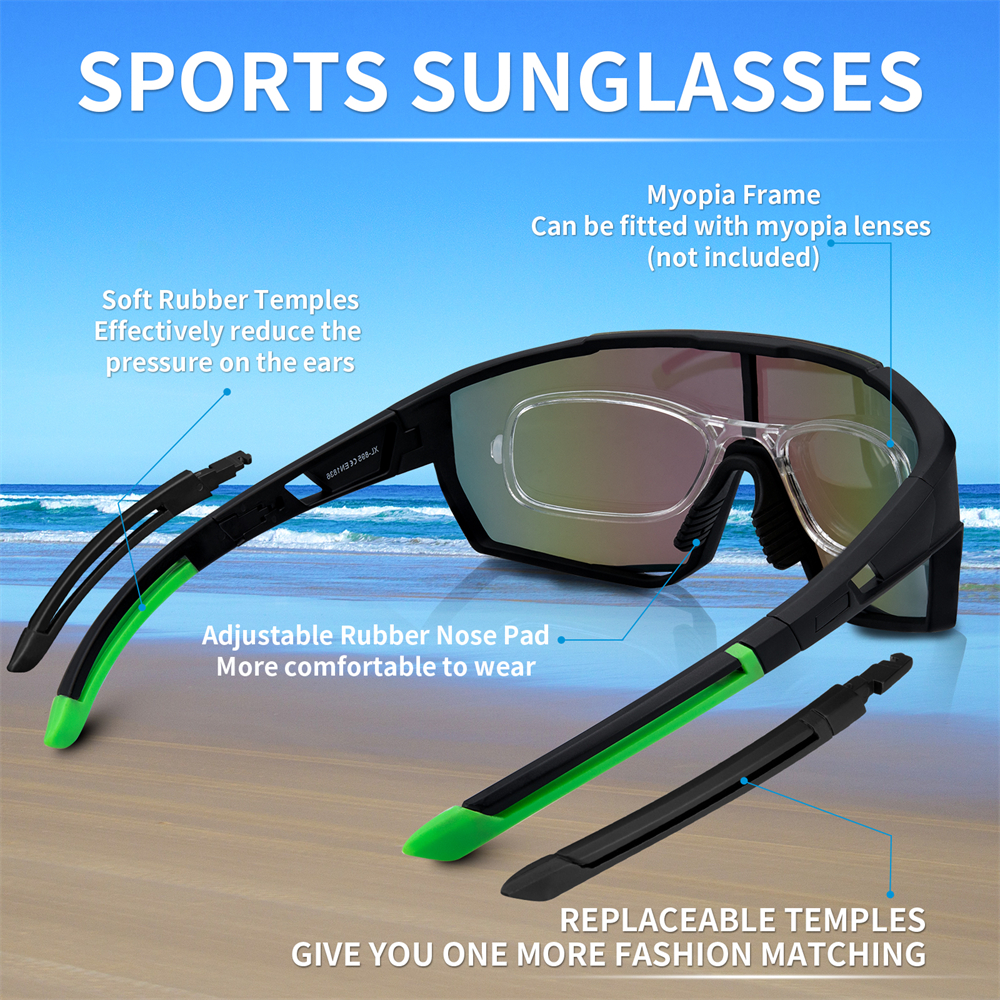 Super Polarized Sports Sunglasses Cycling Sun Glasses for Men Women TR90 Frame Glasses for Running Baseball Golf Driving Fishing
