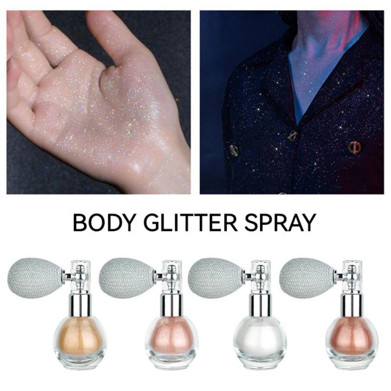 5 Colors Highlighter Powder Spray High Gloss Glitter Powder Spray Shimmer Sparkle Powder Makeup For Face Body Highlight Makeup