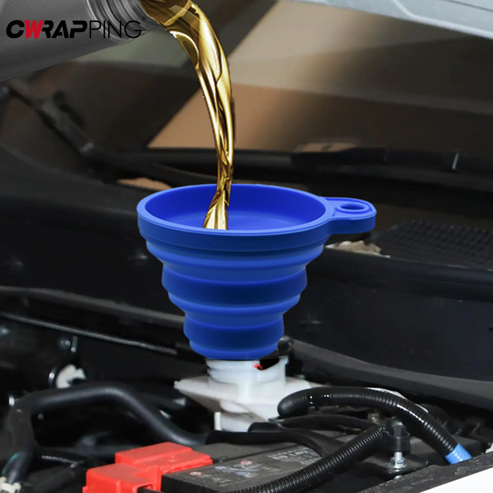 Car Universal Silicone Liquid Washe RFoldable Portable Fluid Auto Engine Oil Petrol Change Funnel
