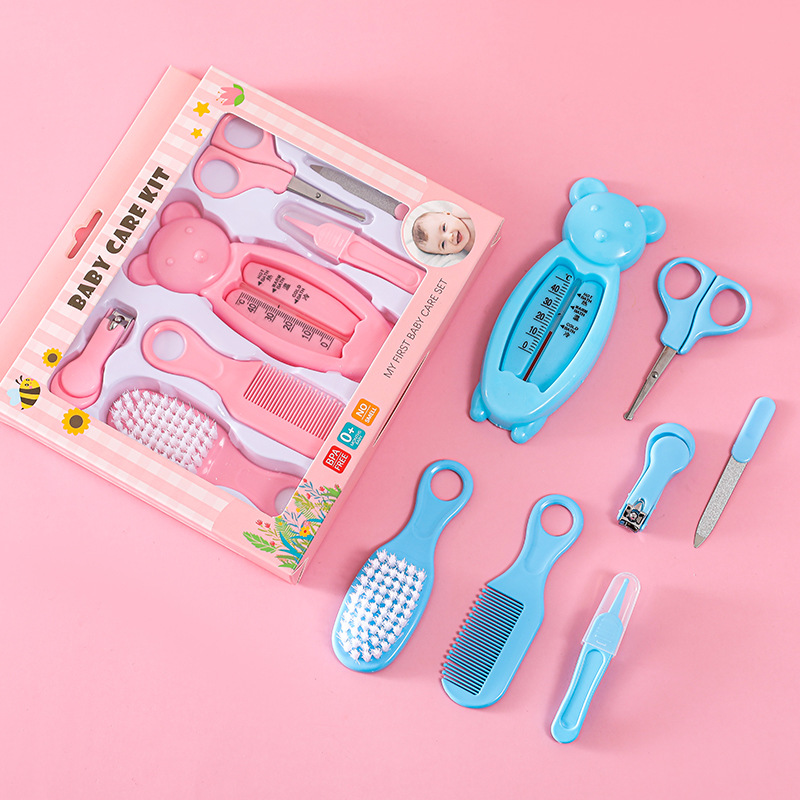 Newborn Baby Nail Hair Daily Care Kit Kids Thermometer Grooming Care Nail Hair Care Set High Quality Nail Clipper Hair Comb