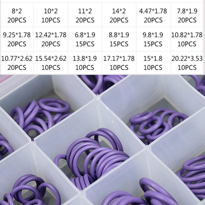 O Ring Set Seal Kit R134a R12 HNBR Rubber O-Rings Assortment For Car Automotive Air Conditioner A/C System Repair Tool