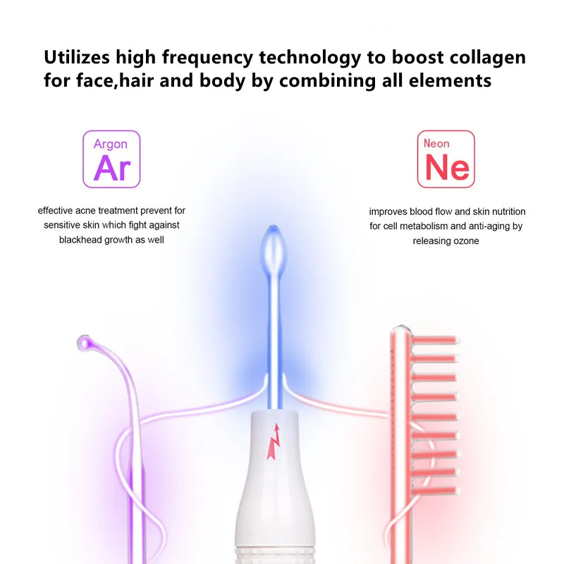 Replacement Electrotherapy Glass Tube for High Frequency Electrotherapy Device Parts Spot Acne Remover Hair Facial Body Beauty