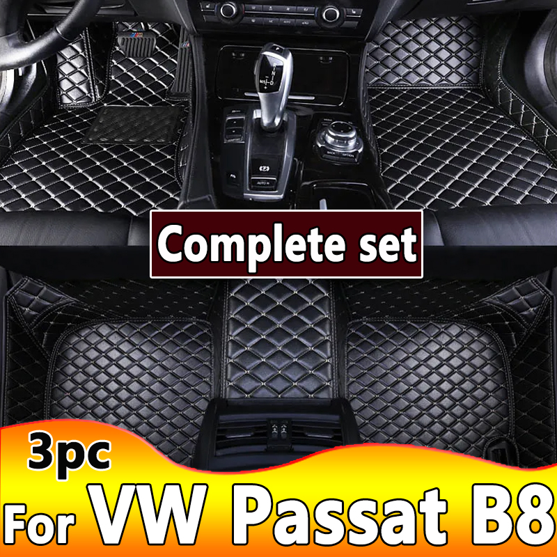 Floor Mats For VW Passat B8 GT 2015~2022 Durable Rugs Protective Carpets Leather Mat Car Accessories 2016