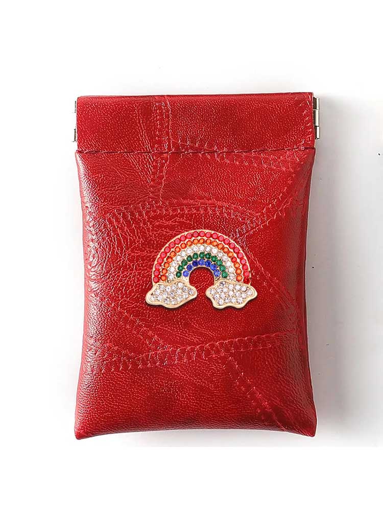 Durable PU Key Wallets - Multi-Functional Quality Gold Crystal Dangle Decor 371e1
