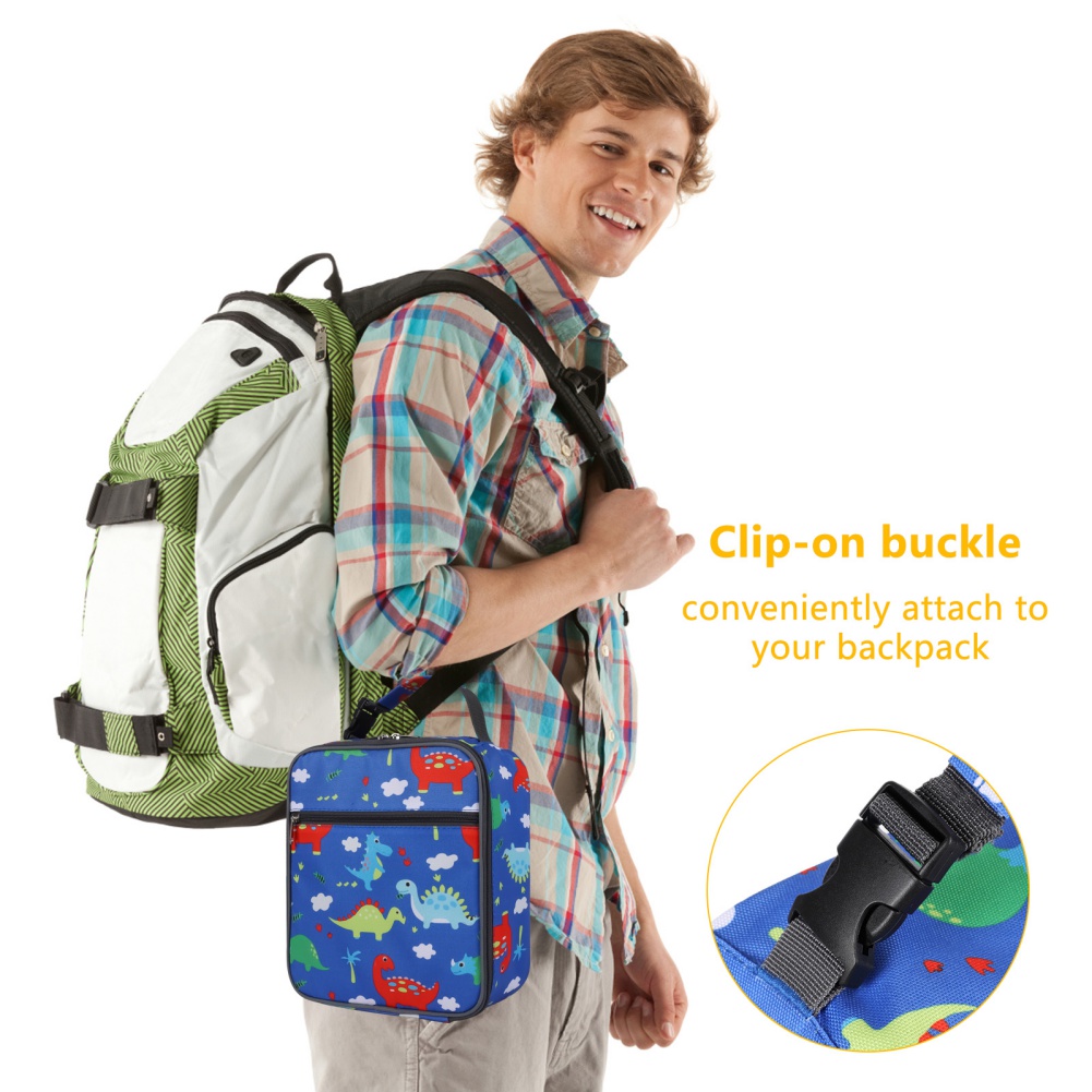 Kids Lunch Box Insulated Soft Bag Back to School Thermal Meal Tote for Girls Boys Adults Large Capacity with Attachable Buckle
