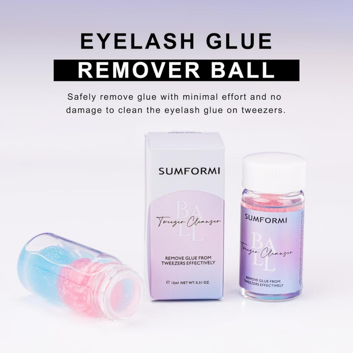 New Sumformi ml Glue Remover from Tweezers Cleaning Sponge Ball with Liquid Eyelash Clean Makeup 5