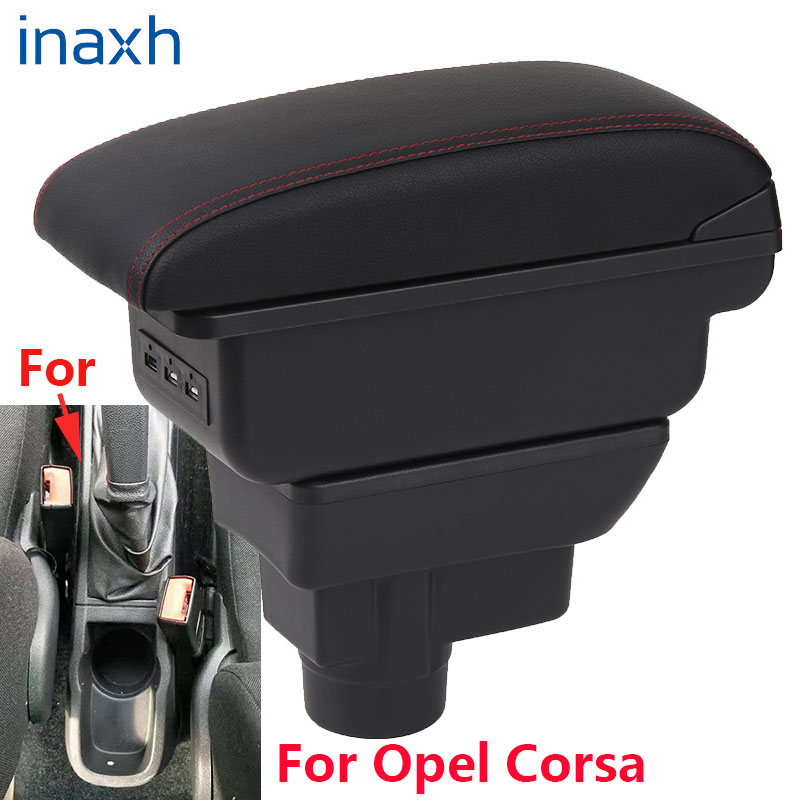 For Opel Corsa D Armrest box For Opel Corsa Car armrest backrest Interior parts storage box Retrofit parts Car accessories
