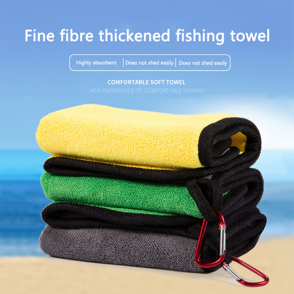 Towel Fishing Outdoor Thickening Non-Stick Absorbent Fishing ddmysmile Clothing Wipe Hands Soft Towel Fishing Accessories Smile